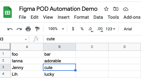 Example POD CSV